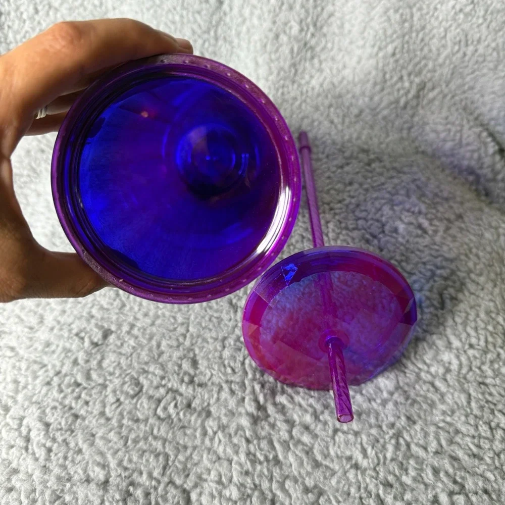Starbucks Tumbler 24‎ oz Rare Purple Kaleidoscope Cold Cup Straw Lid 2022 Summer